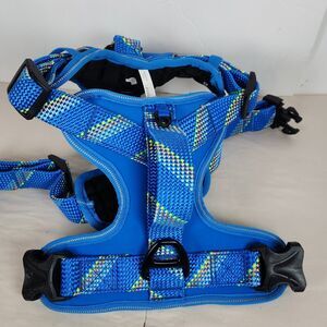 Arcadia Trail Neoprene Dog Harness blue Color Size Large walking thick